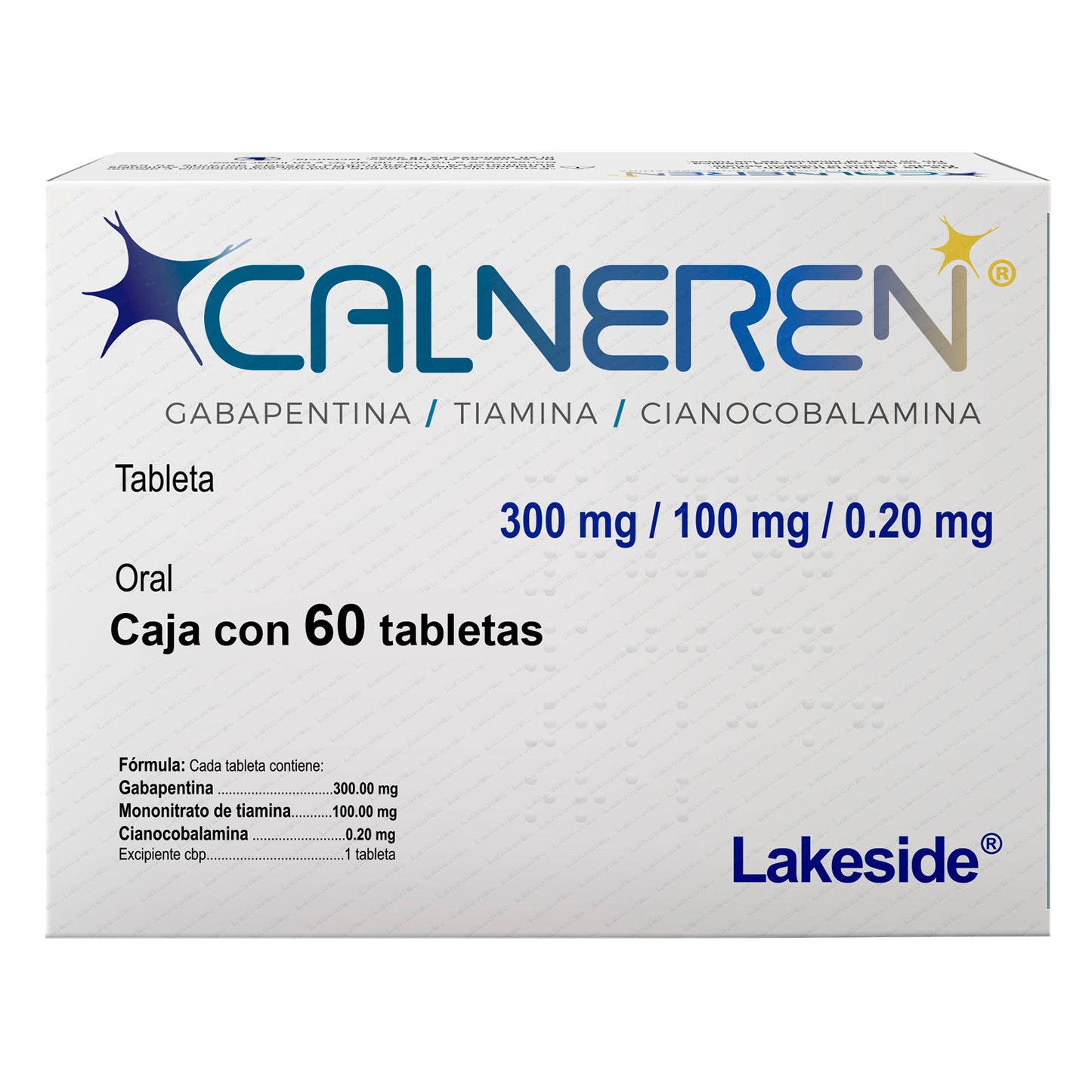 Calneren Gabapentina /Tiamina /Cianocobalamina 300mg/100mg/0.2mg C/60 tab