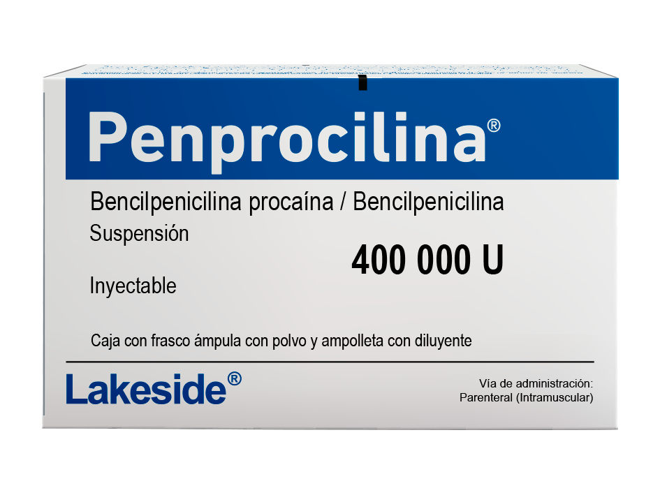 Penprocilina 400 000 U fco c/ampula, ampolleta C/2ml suspension iny