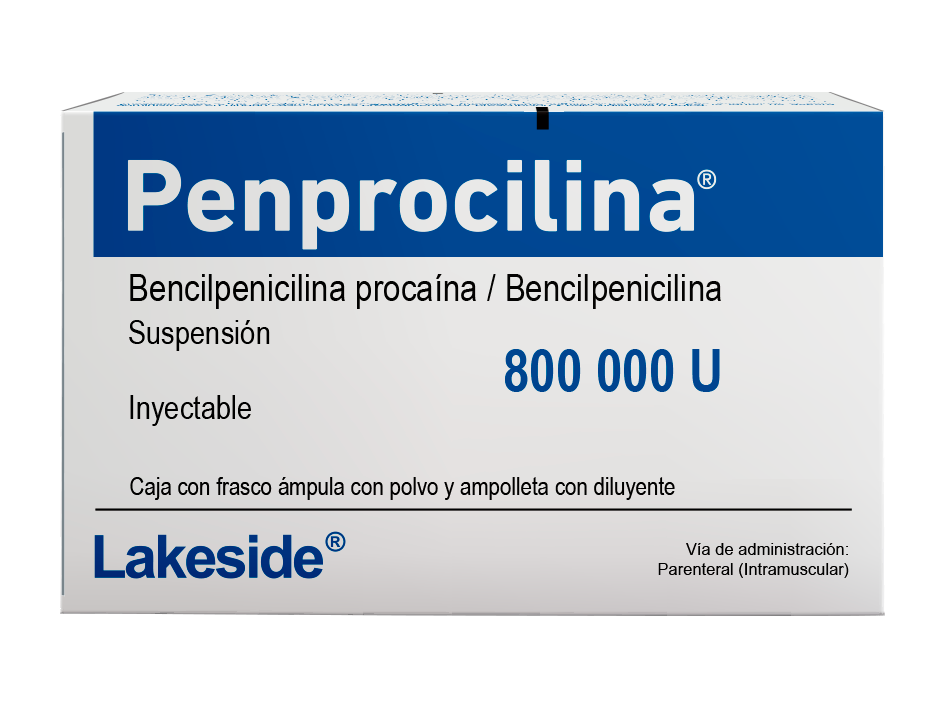 Penprocilina 800 000 U fco c/ampula, ampolleta C/2ml suspension iny
