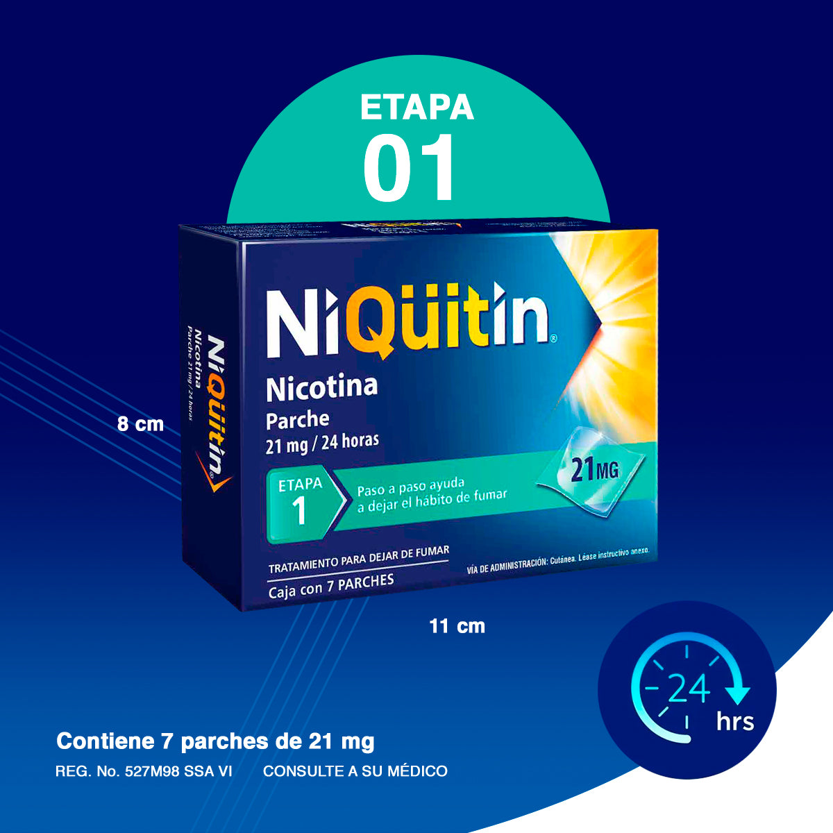 NiQuitin Etapa 1 Parches De Nicotina Para Dejar De Fumar