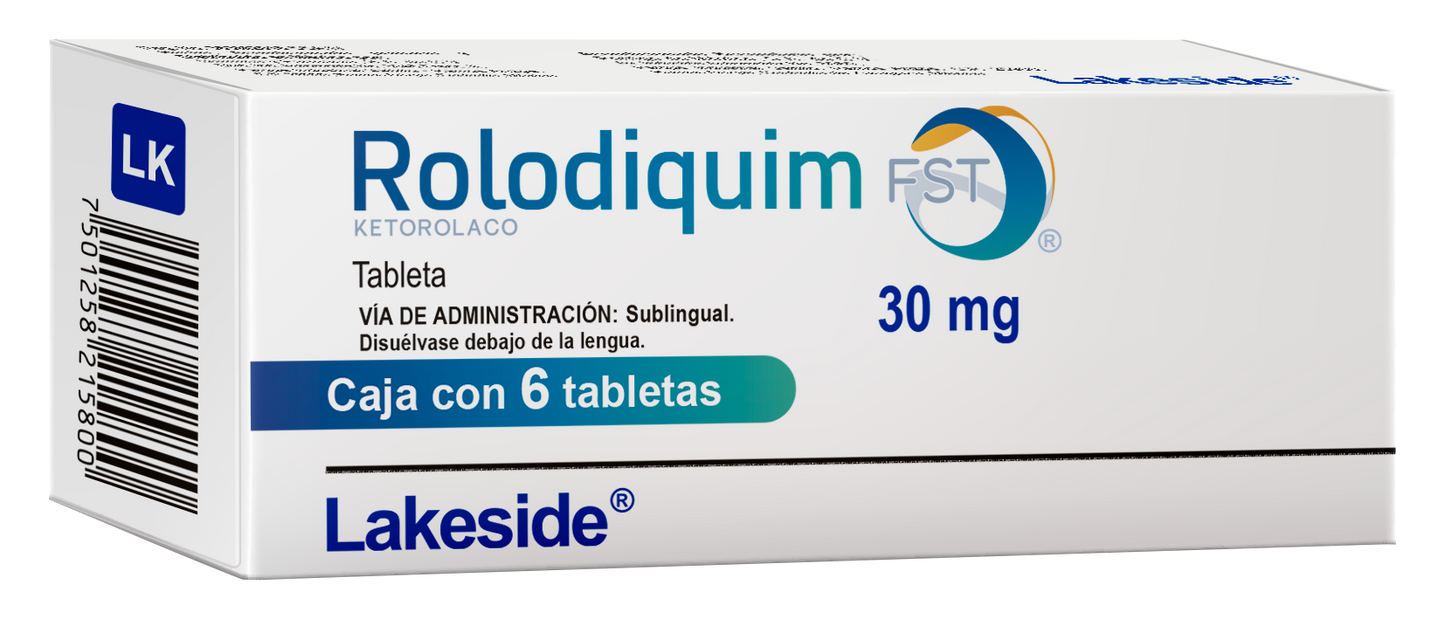 Rolodiquim FST 30 mg C/6 tab sublingual Ketorolaco