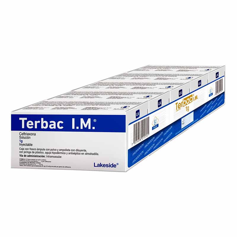 Terbac I.M. 1g 5 pack FC/ampula C/ampolleta 3.5ml 1% sol iny C/jeringa