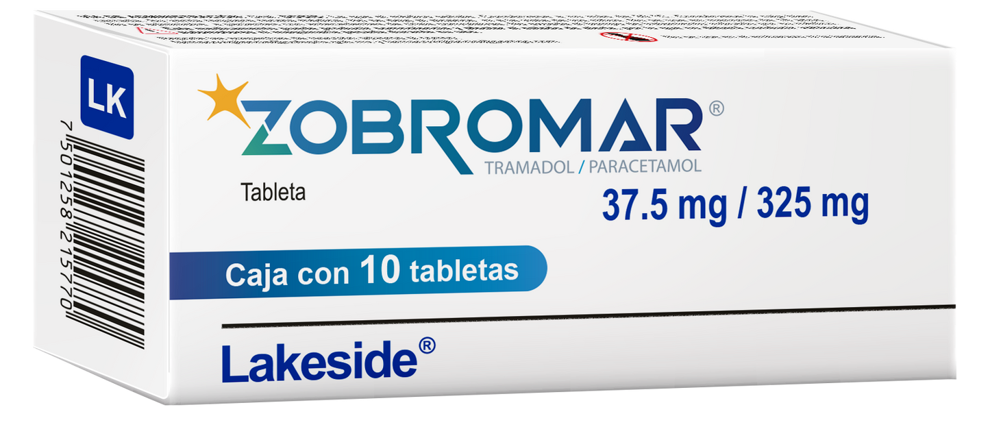 Zobromar Tramadol Paracetamol 37.5mg/325mg C/10 tab