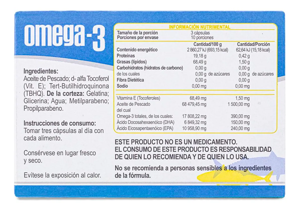Omega 3 Con 30 Cápsulas Pharmacaps